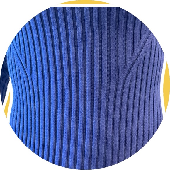 Cowl Neck Sweater, blue, soft, stretchy for multi size fit, w/ sunscreen, Sz S - Picture 4 of 8